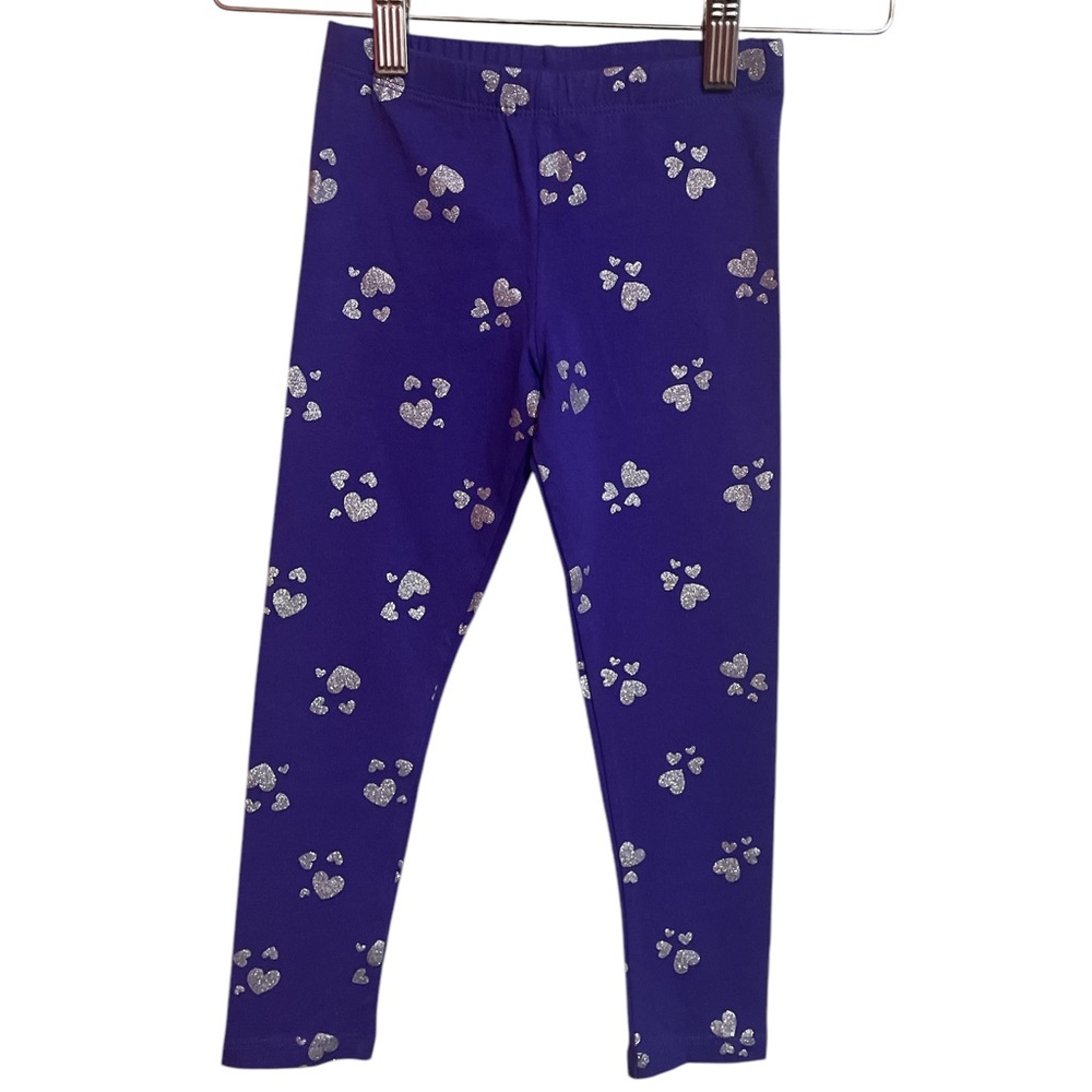 The Children’s Place Kids Purple Heart Print Leggings 5/6